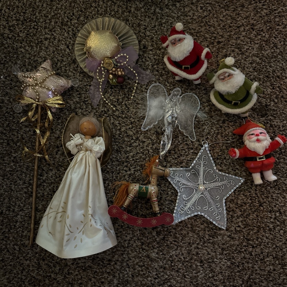 Unique Vintage Festive Ornament Collection in Red, Green, and Gold